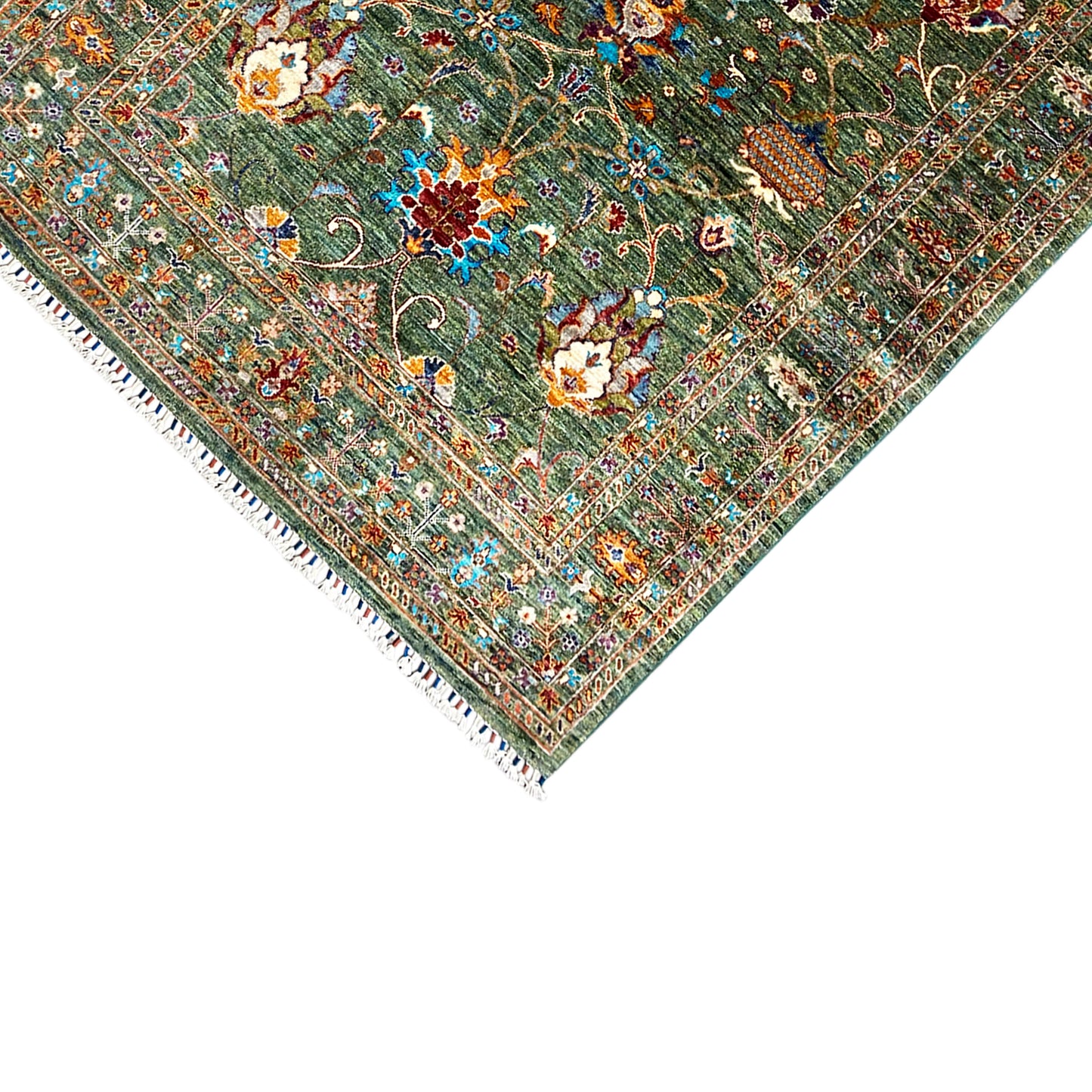 Grüner Khorjin Teppich 207x156 cm - German Carpet Shop