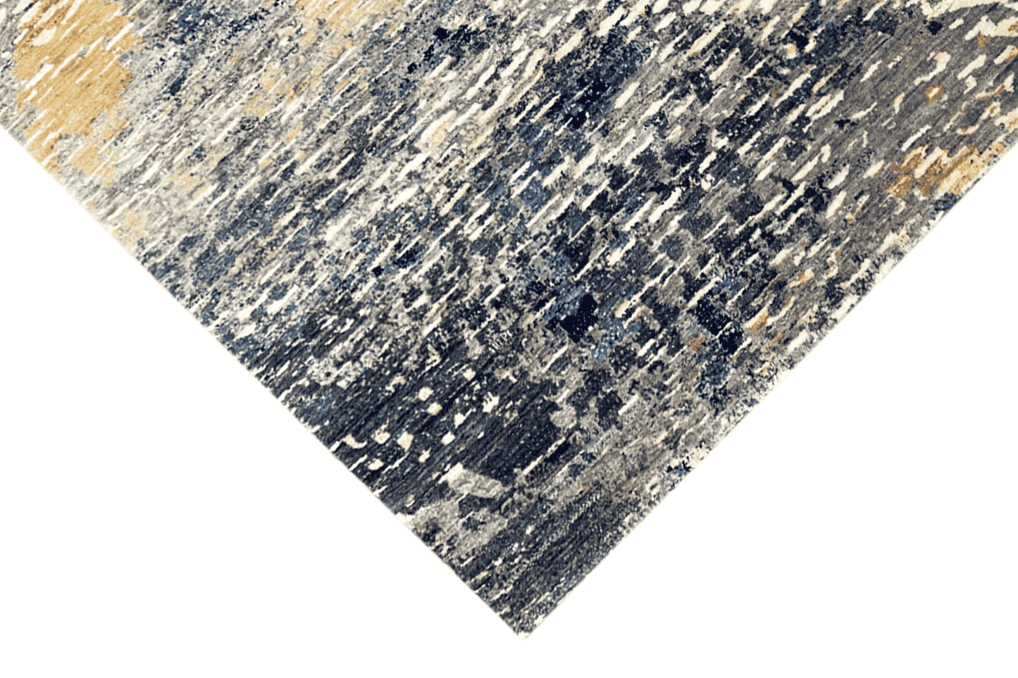 Moderner Multicolor Abstrakter Designer Teppich - Handgefertigt aus Wolle/Viskose, 199x153 cm (6.5x5 ft) - German Carpet Shop