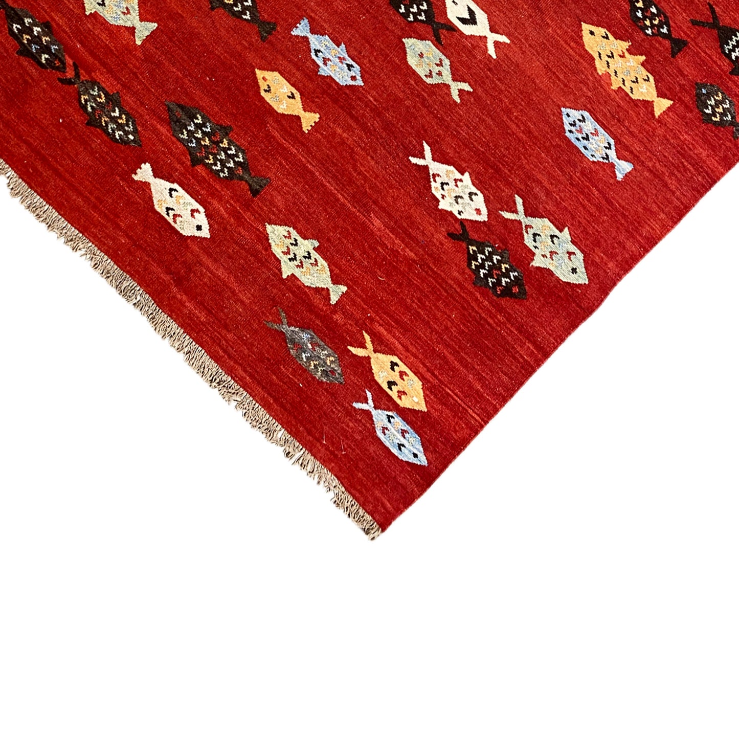 Roter Kelim Qashqai Teppich 191x153 cm - German Carpet Shop