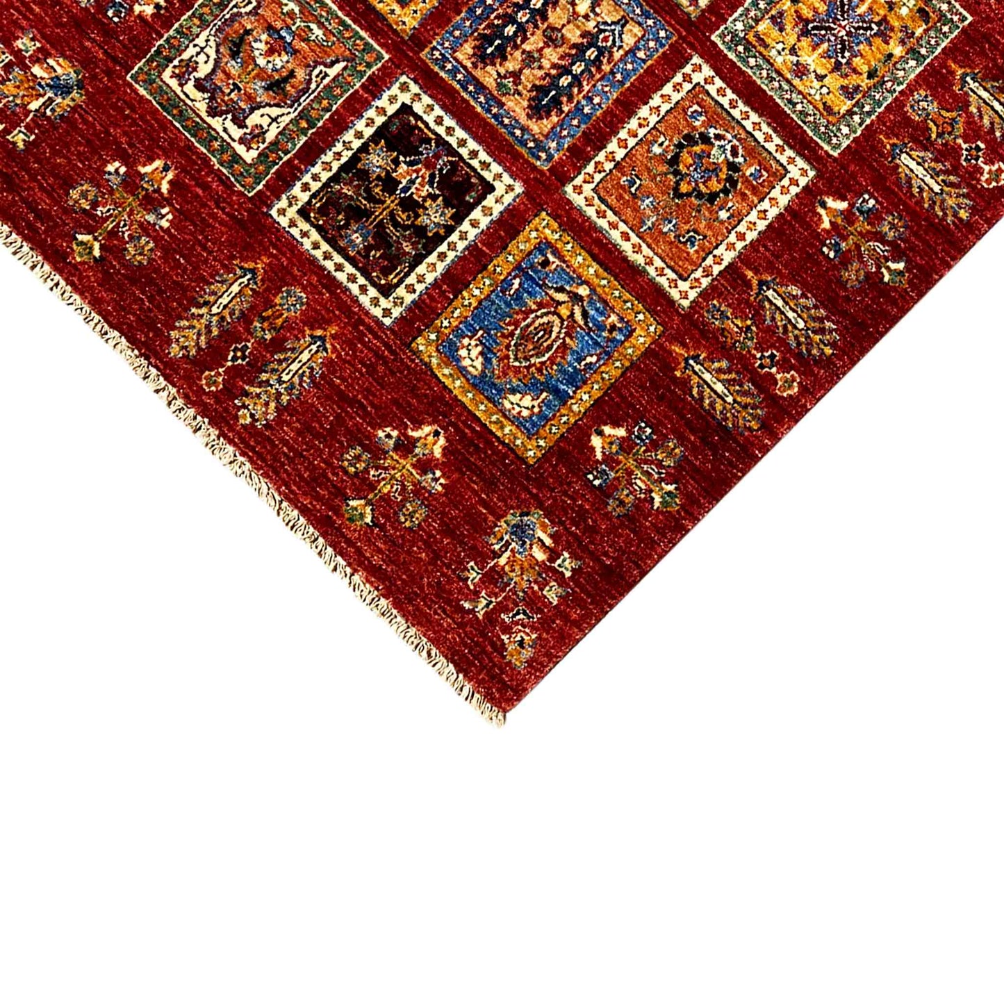 Afghanischer Khorjin Wollteppich, Tiefrot, 156x94 cm - German Carpet Shop