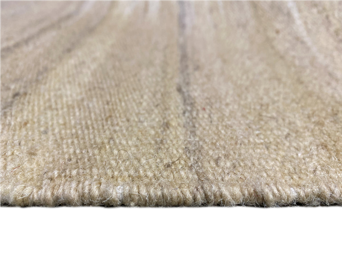 Kelim-Teppich 170x240 cm Rand mit kurzen Fransen, beige-cremefarbene Fasern