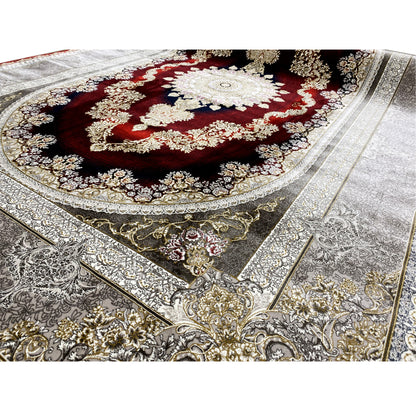 Rot-Silber Teppich 170x240cm