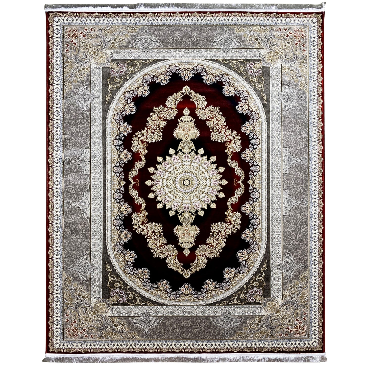 Rot-Silber Teppich 170x240cm