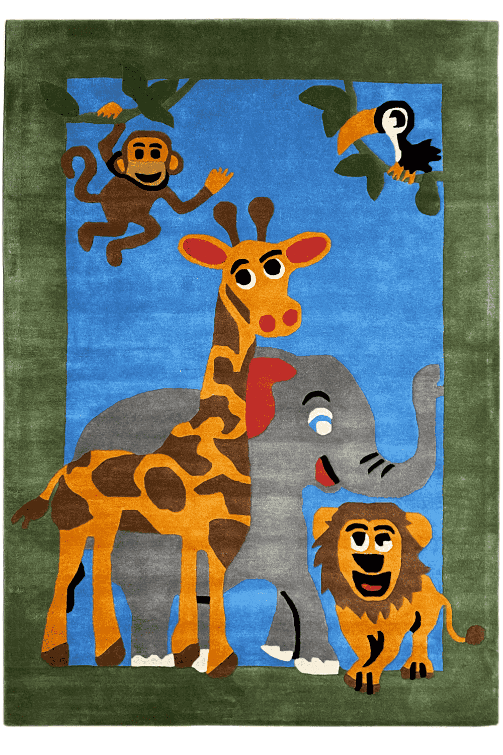 Kinderzimmerteppich mit Tieren - Handgetuftet, 170x240cm (6x8ft) - German Carpet Shop