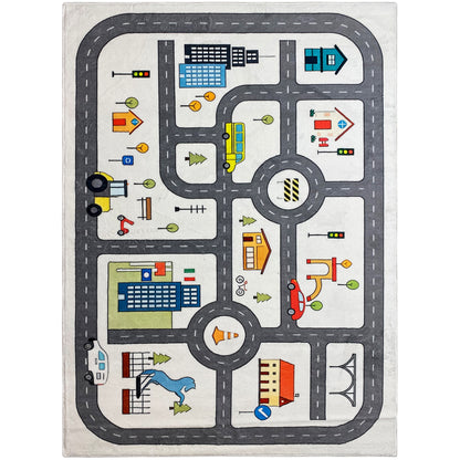Alfombra infantil „Calle“, gris, 140x200 cm