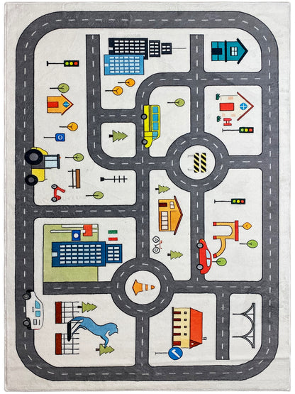 Alfombra infantil „Calle“, gris, 140x200 cm