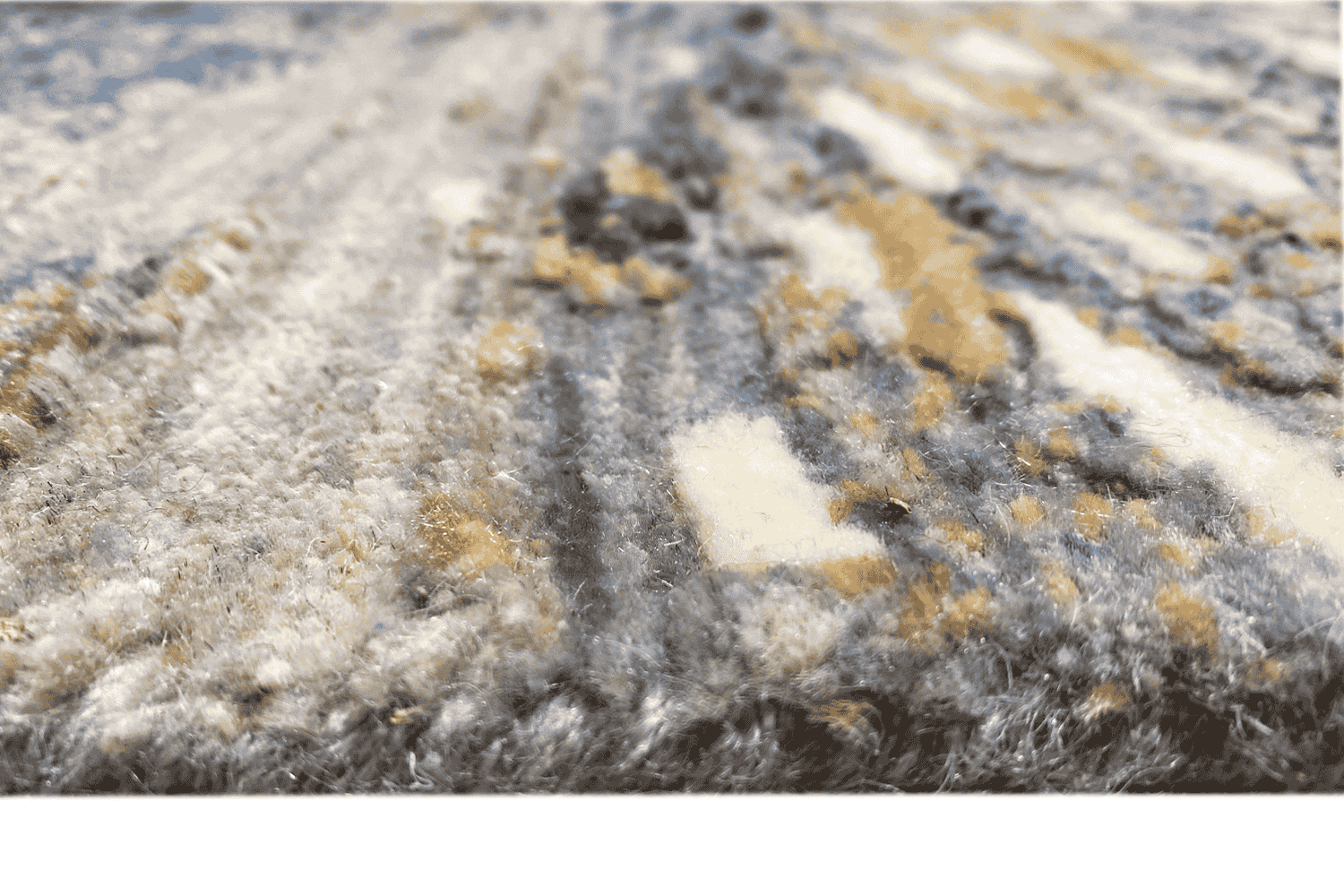 Moderner Multicolor Abstrakter Designer Teppich - Handgefertigt aus Wolle/Viskose, 199x153 cm (6.5x5 ft) - German Carpet Shop