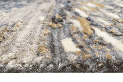 Moderner Multicolor Abstrakter Designer Teppich - Handgefertigt aus Wolle/Viskose, 199x153 cm (6.5x5 ft) - German Carpet Shop