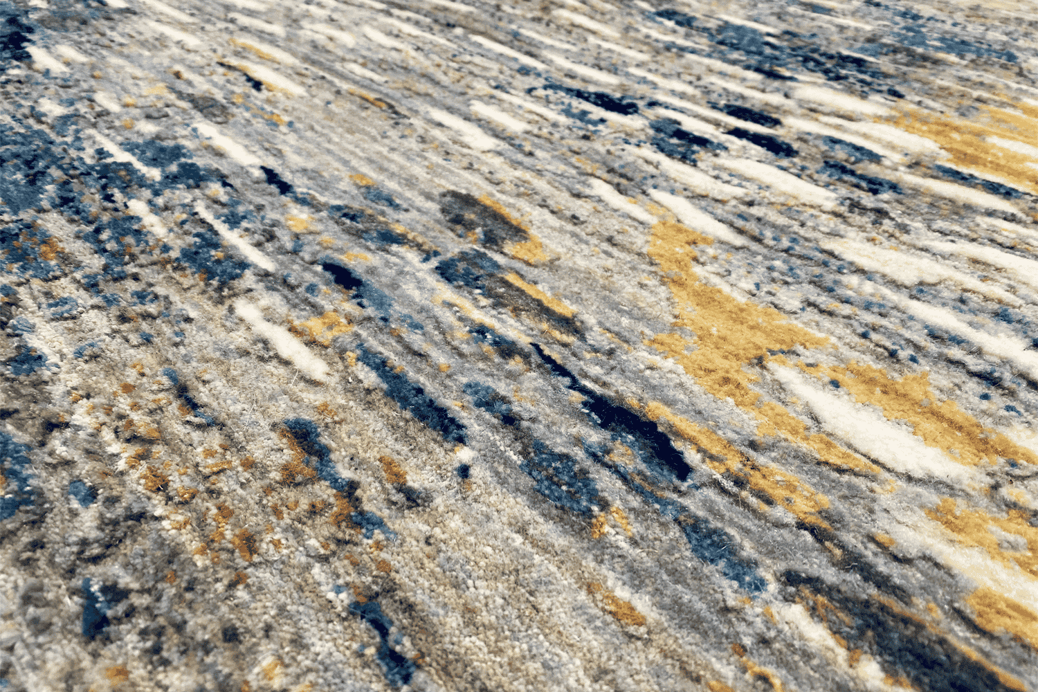 Moderner Multicolor Abstrakter Designer Teppich - Handgefertigt aus Wolle/Viskose, 199x153 cm (6.5x5 ft) - German Carpet Shop