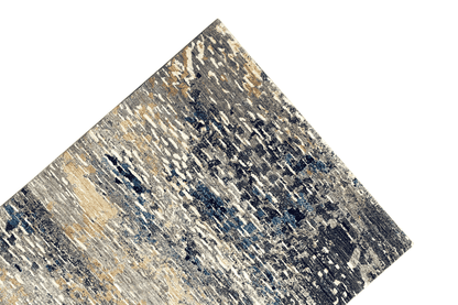 Moderner Multicolor Abstrakter Designer Teppich - Handgefertigt aus Wolle/Viskose, 199x153 cm (6.5x5 ft) - German Carpet Shop