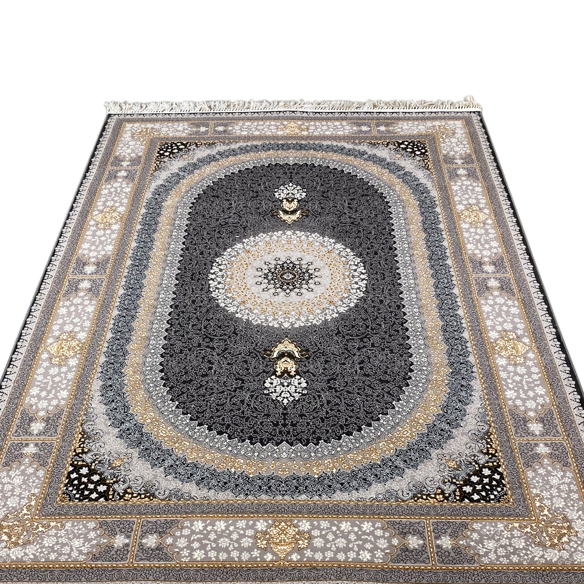 Bodenbelag Teppich 160x230cm maschinell gewebt mit elegantem Medaillon-Design