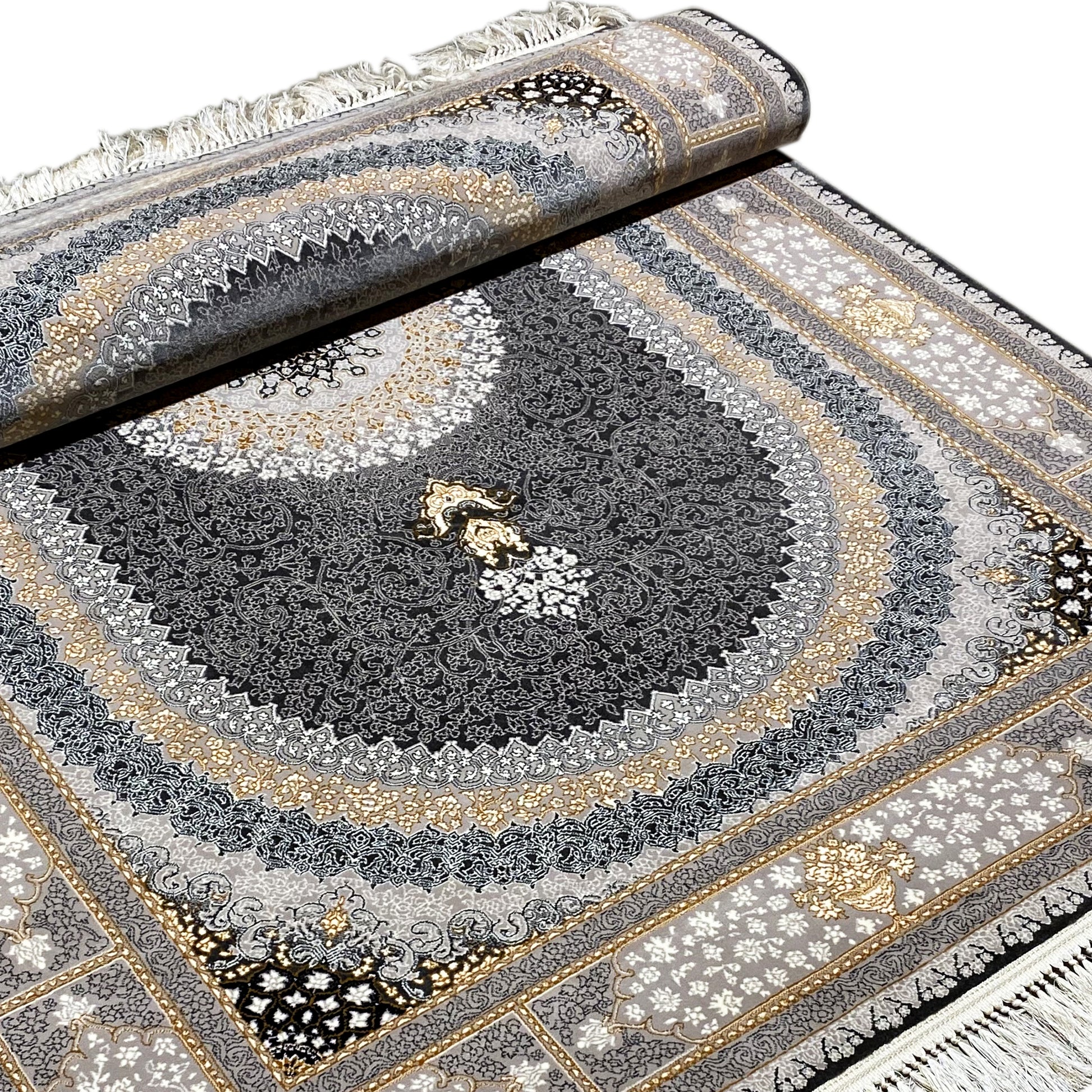 Stilvoller Teppich im Medaillon-Muster, strapazierfähig und pflegeleicht