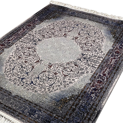 Klassischer Teppich mit Fransen und detailreichen Ornamenten für Schlafzimmer