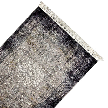 Klassischer Teppich mit Fransen und Distressed-Look für Schlafzimmer