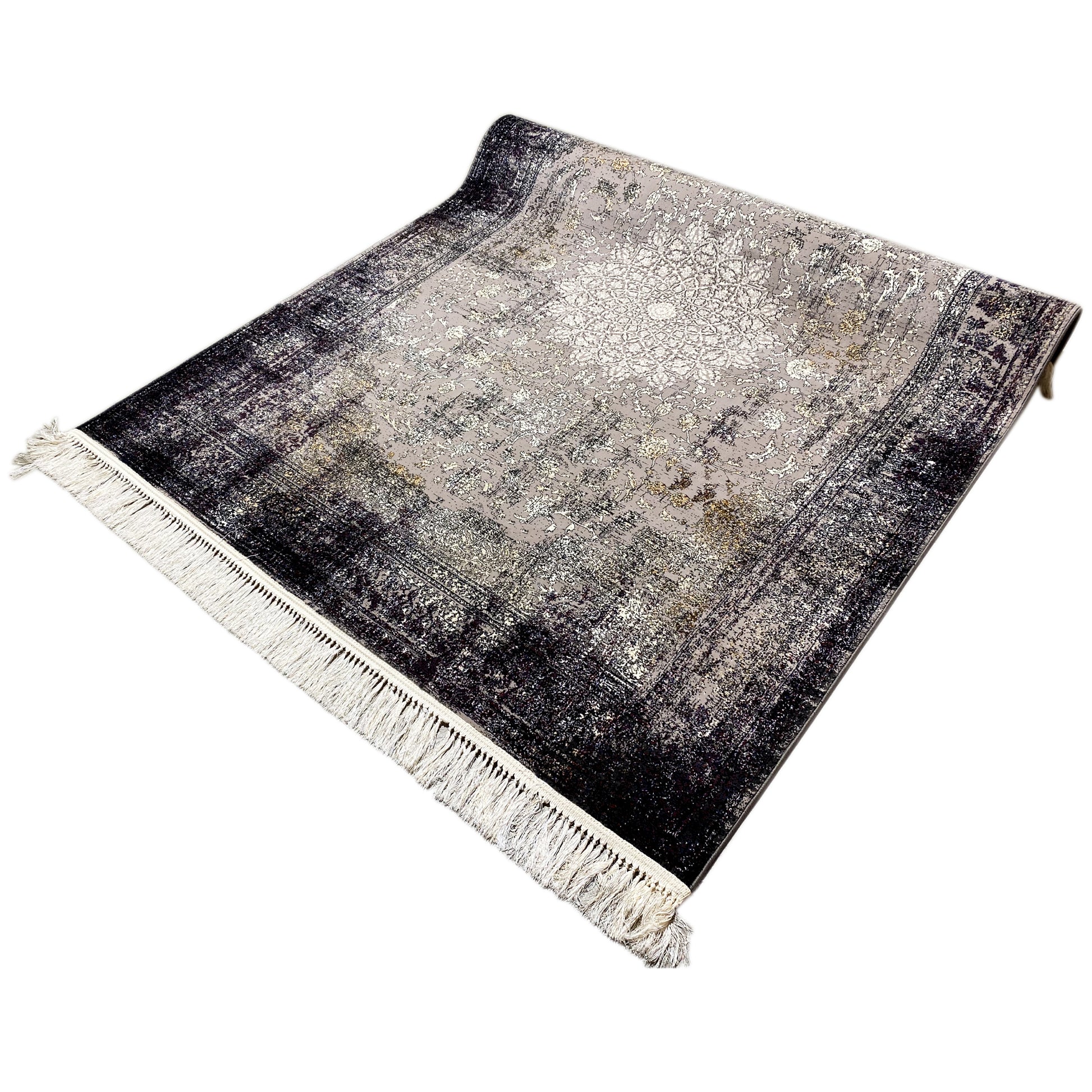 Stilvoller Teppich im Medaillon-Muster, strapazierfähig und pflegeleicht