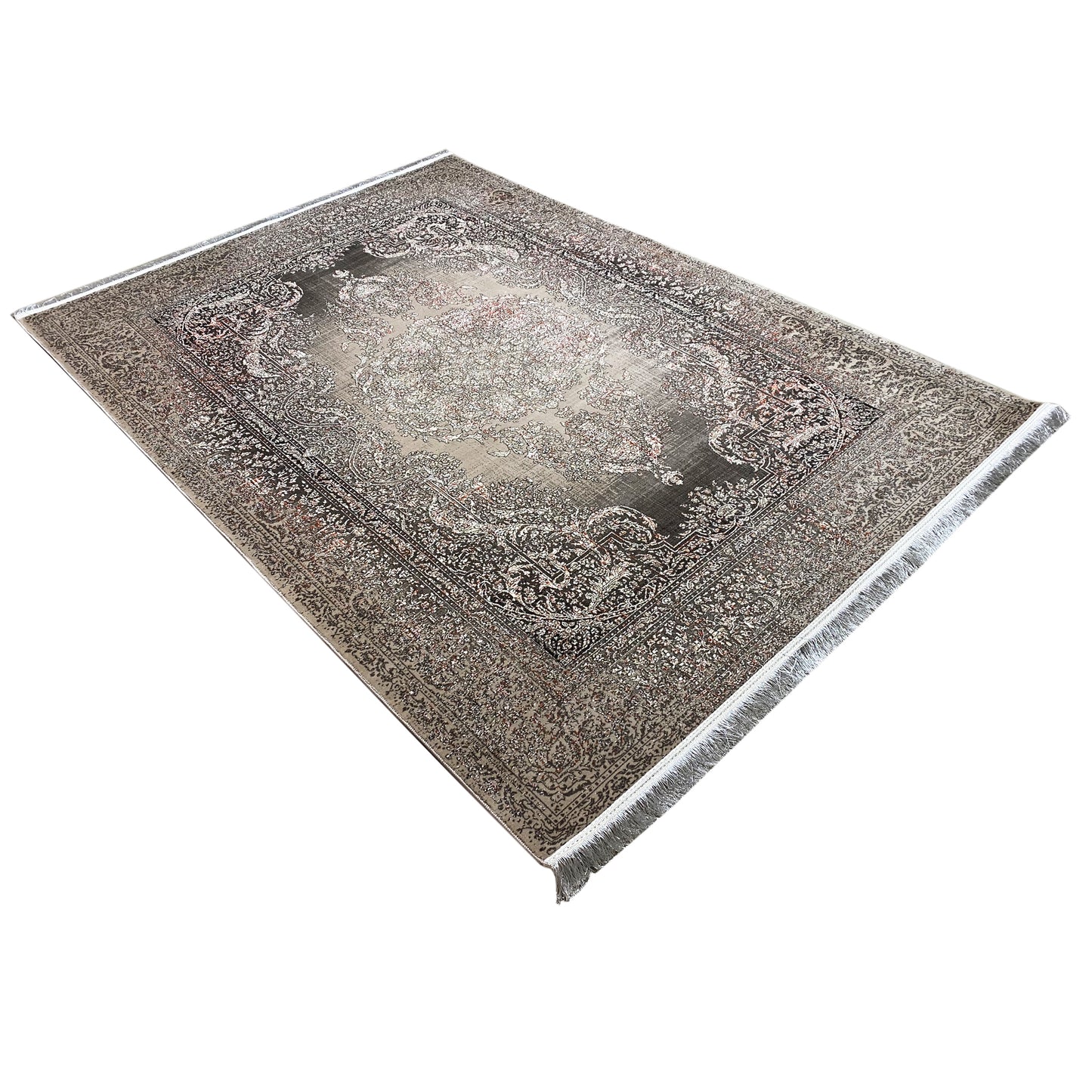 Silber-Maroon Teppich 170x240cm