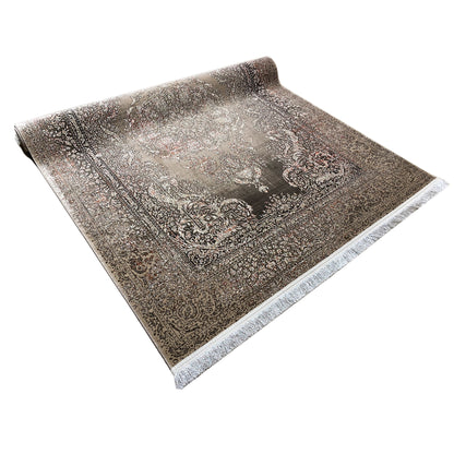 Silber-Maroon Teppich 170x240cm