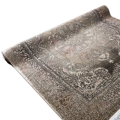 Silber-Maroon Teppich 170x240cm