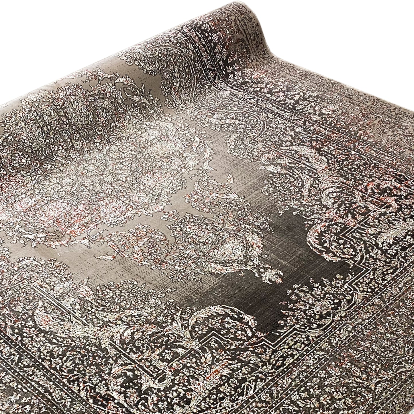 Silber-Maroon Teppich 170x240cm