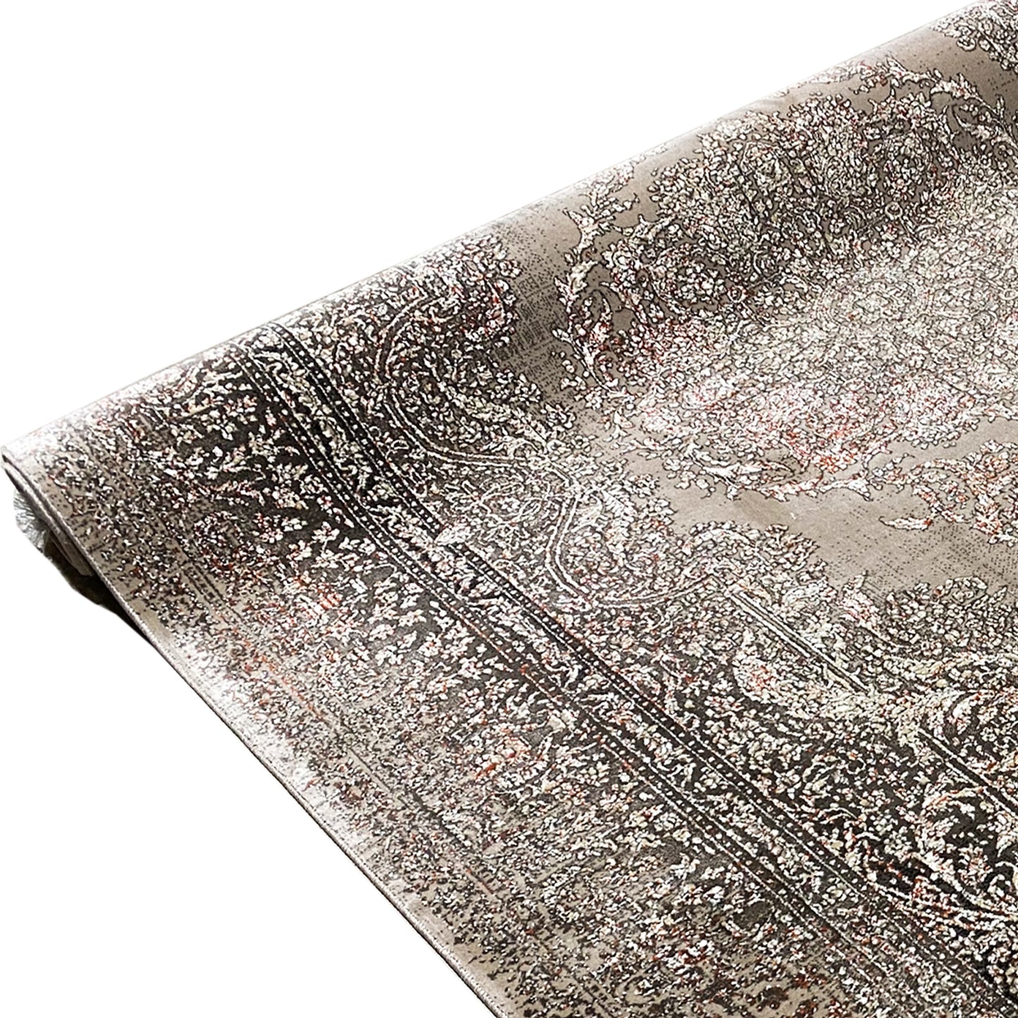 Silber-Maroon Teppich 170x240cm