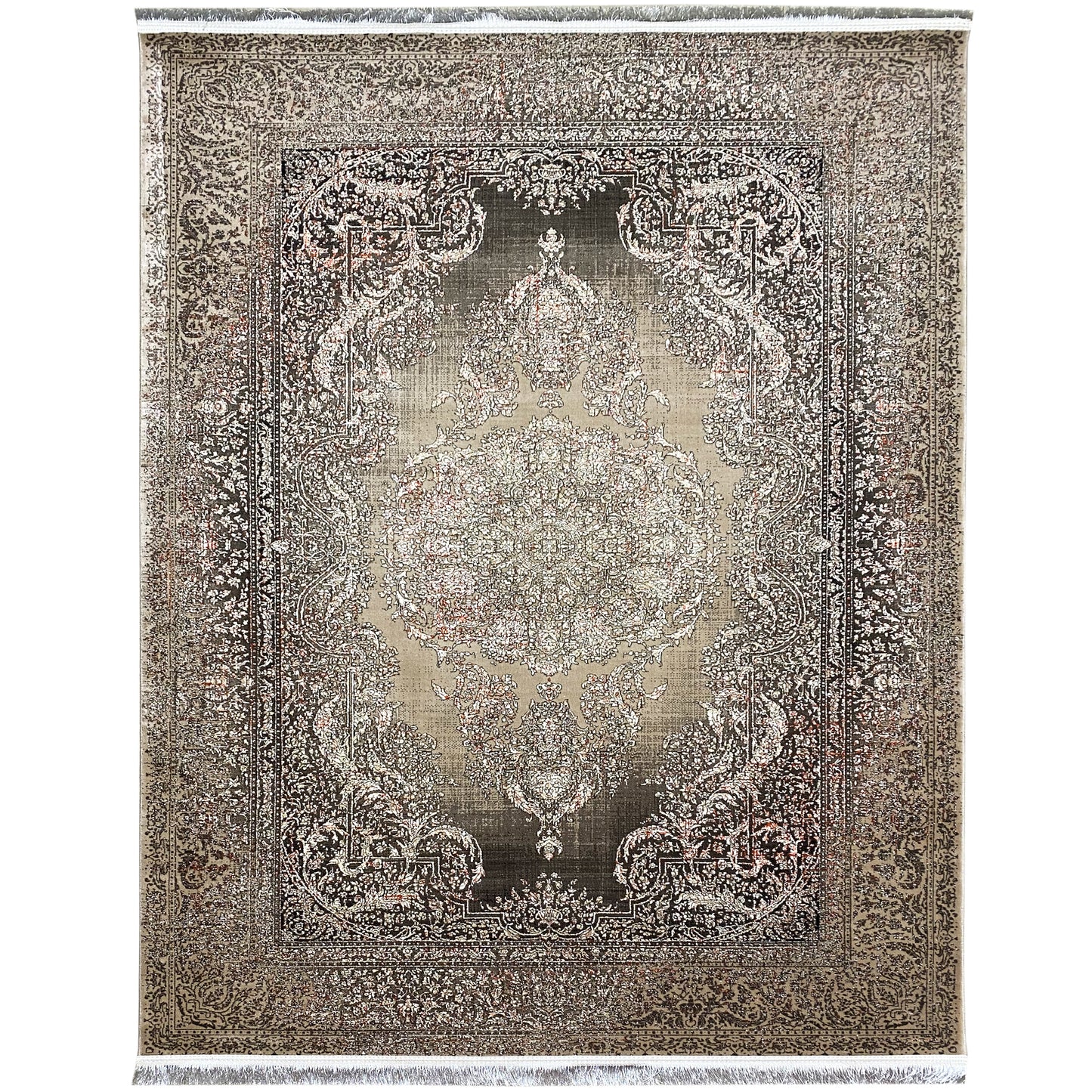 Silber-Maroon Teppich 170x240cm