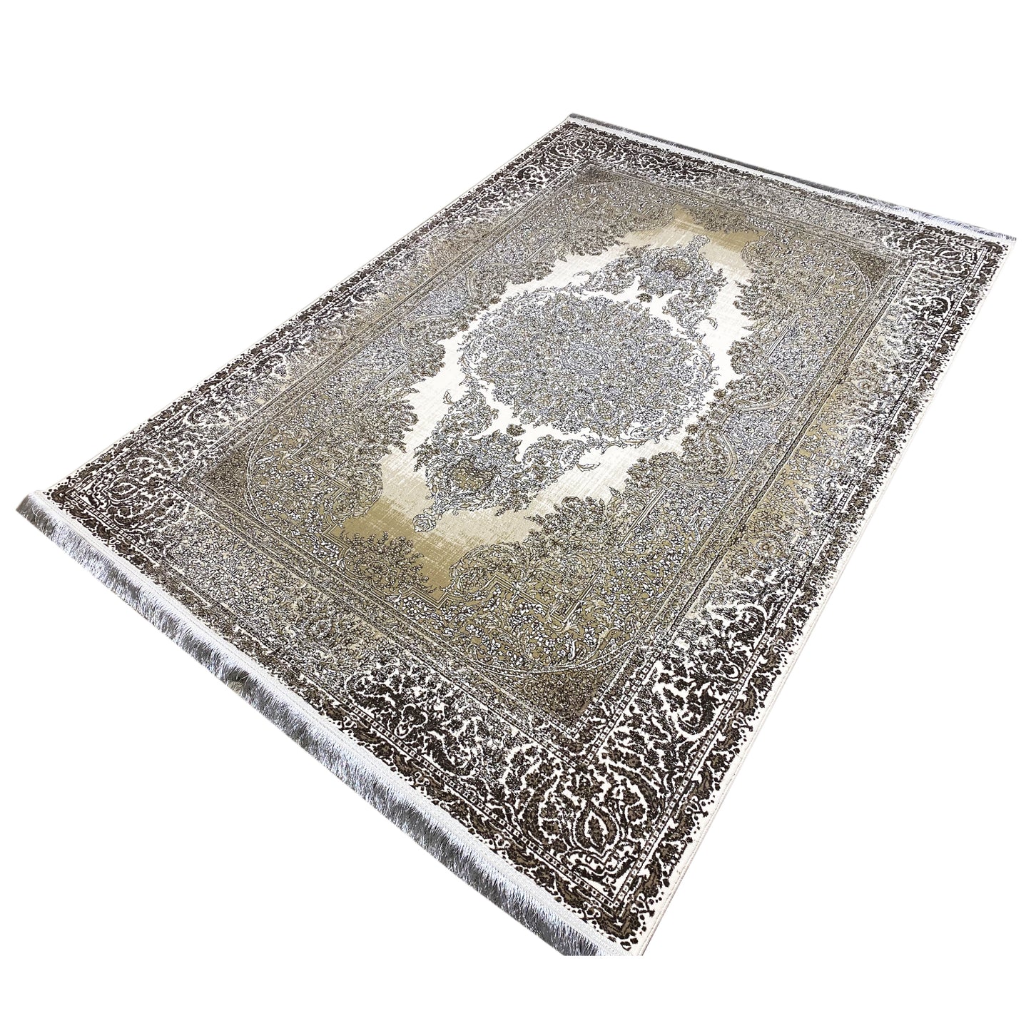 Creme-Silber Teppich 170x240cm