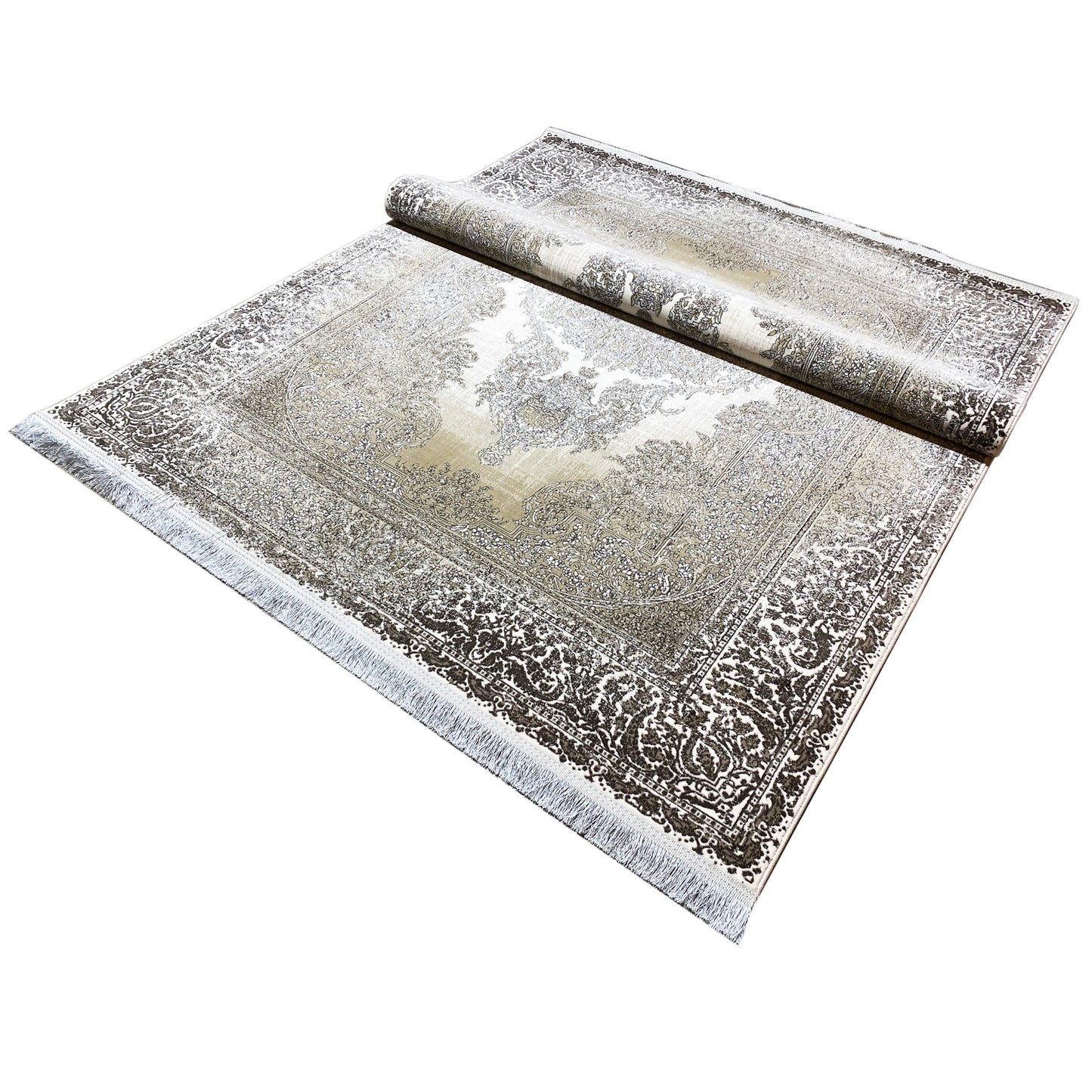 Creme-Silber Teppich 170x240cm