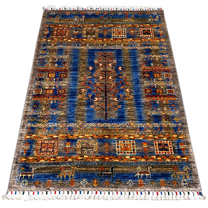 Blauer Khorjin Teppich 124x88 cm - German Carpet Shop