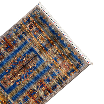 Blauer Khorjin Teppich 124x88 cm - German Carpet Shop