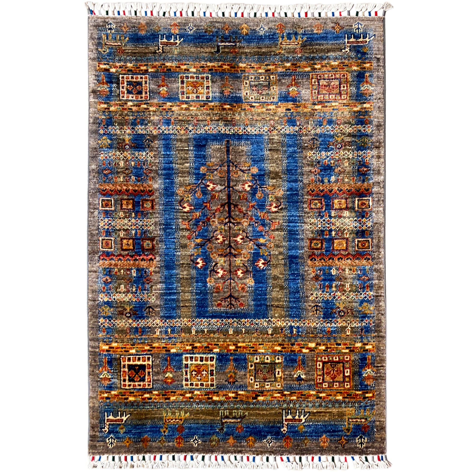 Blauer Khorjin Teppich 124x88 cm - German Carpet Shop
