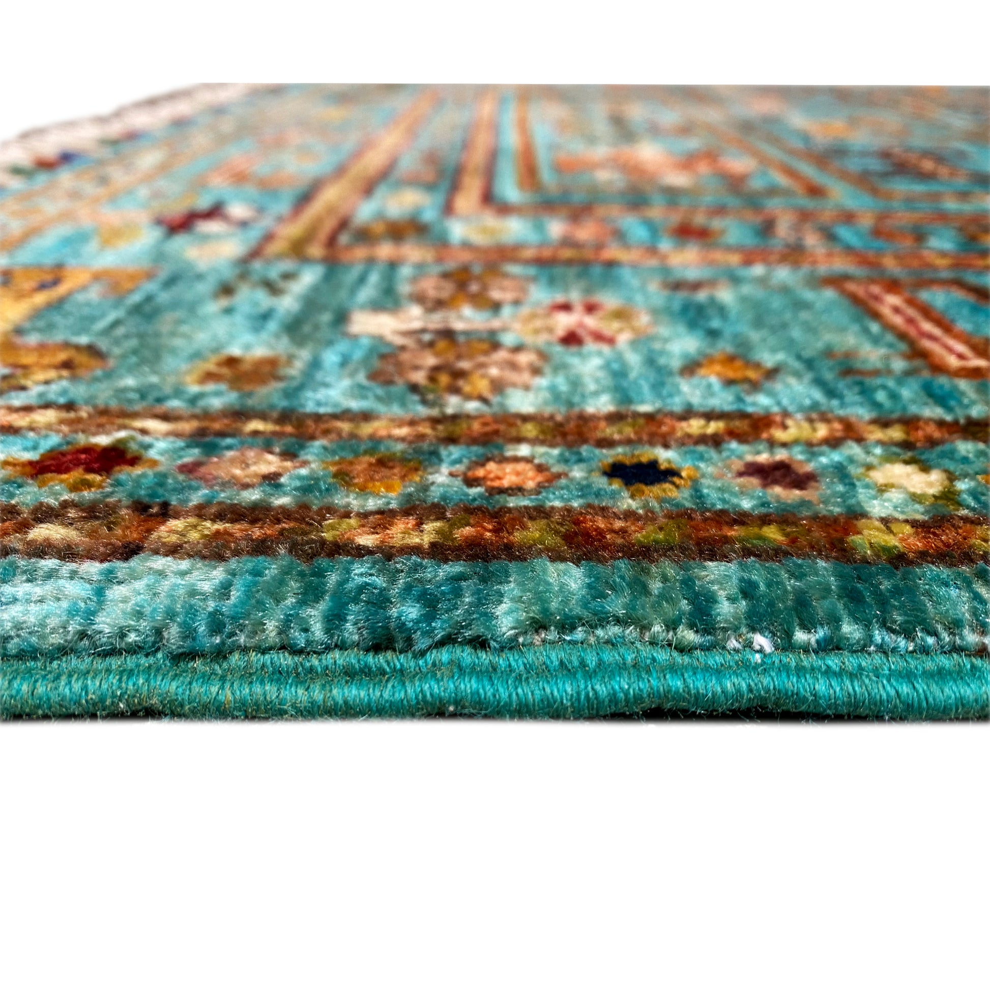Türkiser Khorjin Teppich 119x83 cm - German Carpet Shop