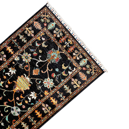 Schwarzer Khorjin Teppich 143x96 cm - German Carpet Shop