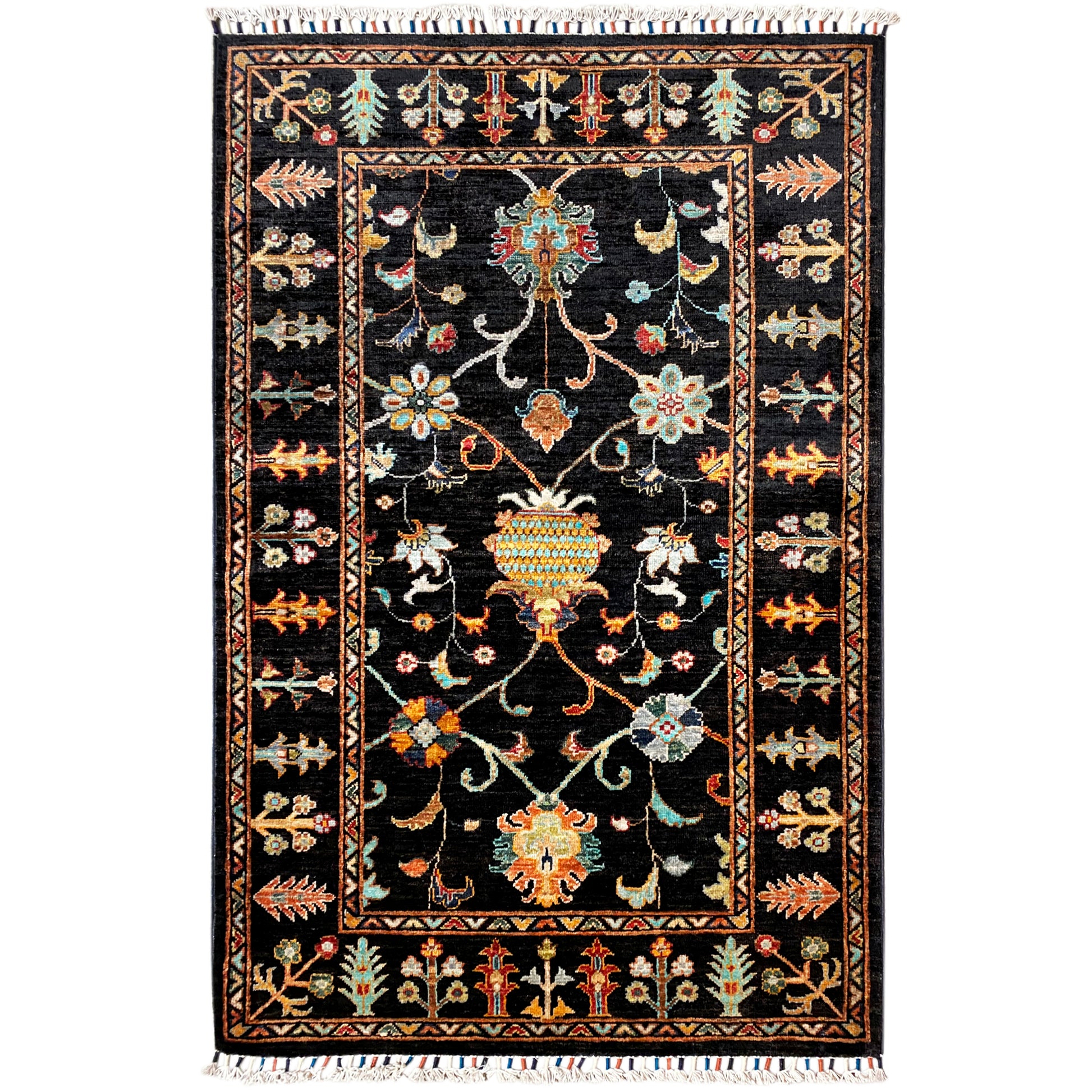 Schwarzer Khorjin Teppich 143x96 cm - German Carpet Shop