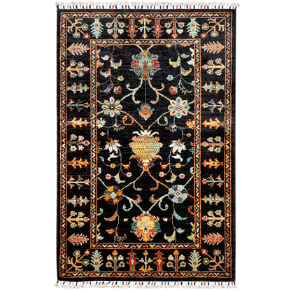 Schwarzer Khorjin Teppich 143x96 cm - German Carpet Shop
