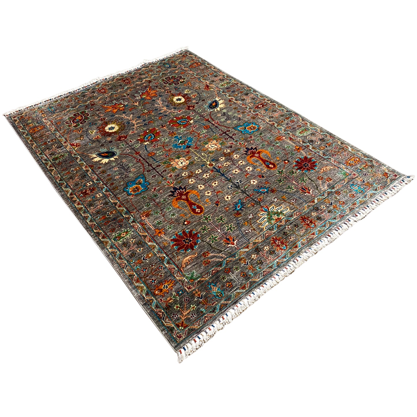 Grauer Khorjin Teppich 202x155 cm - German Carpet Shop
