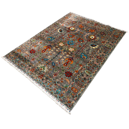 Grauer Khorjin Teppich 202x155 cm - German Carpet Shop