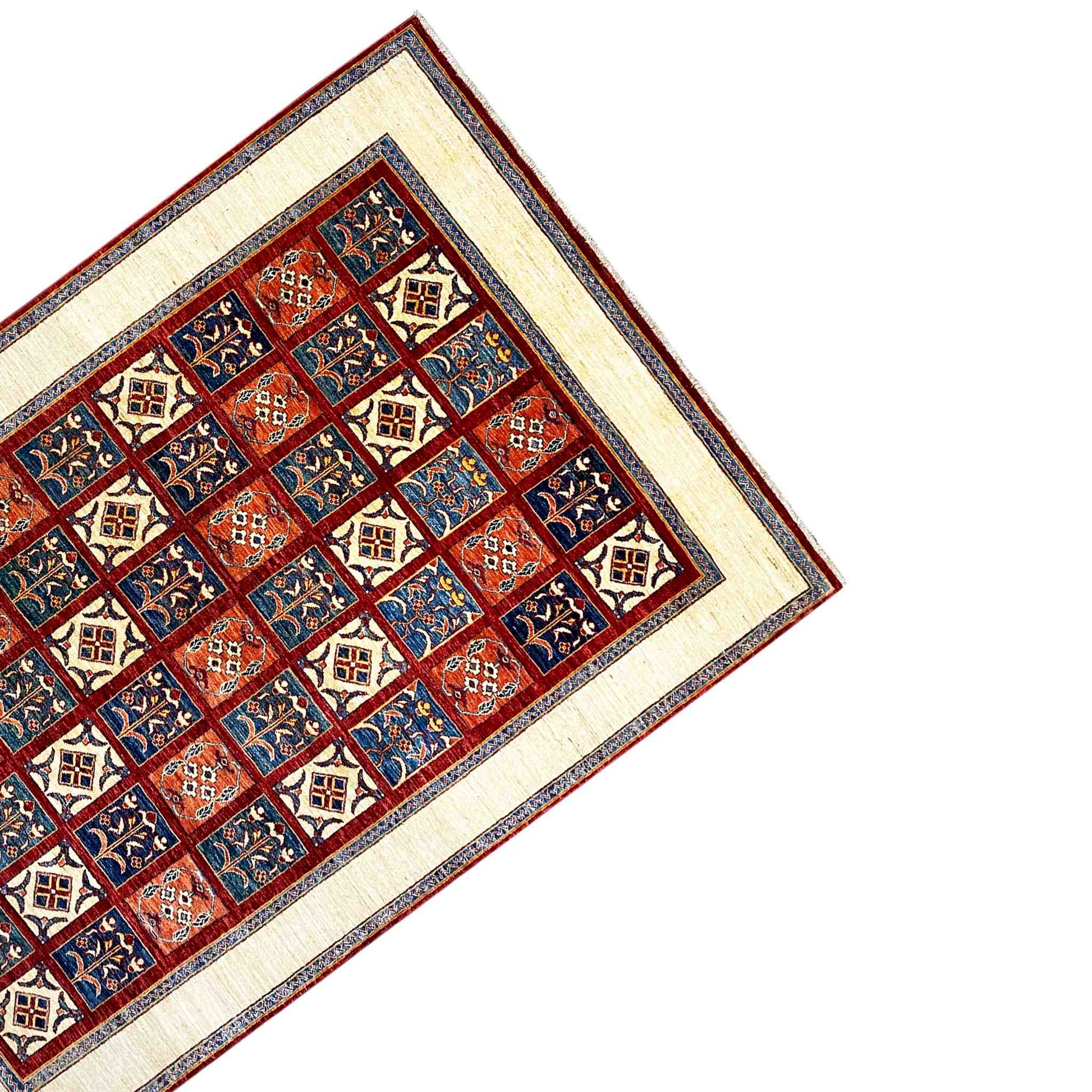 Khorjin-Teppich - Geometrisches Blumendesign, 258x185 cm - German Carpet Shop