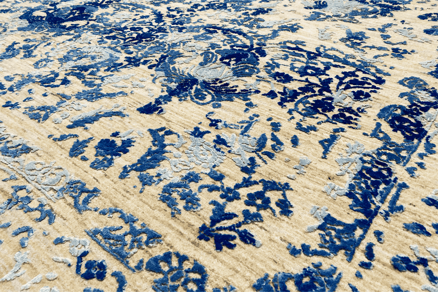 Moderner Designer-Teppich – Indisches Blumenmuster – 245x179 cm (8x5.9ft) - German Carpet Shop