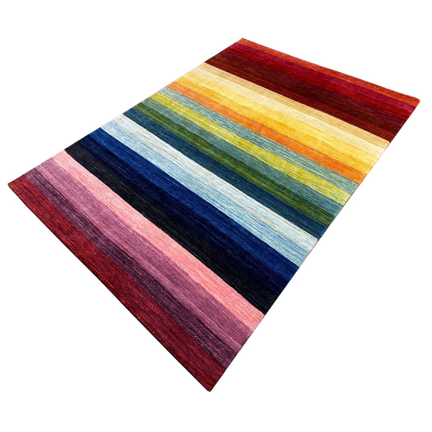 Regenbogen Gabbeh Teppich - 241x169 cm - German Carpet Shop