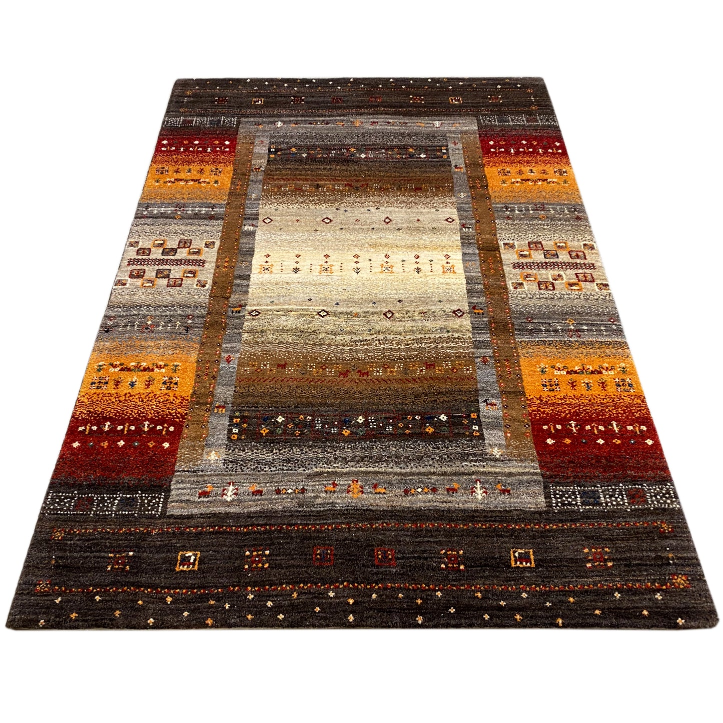 Gabbeh Teppich Braun 201x137 cm - German Carpet Shop