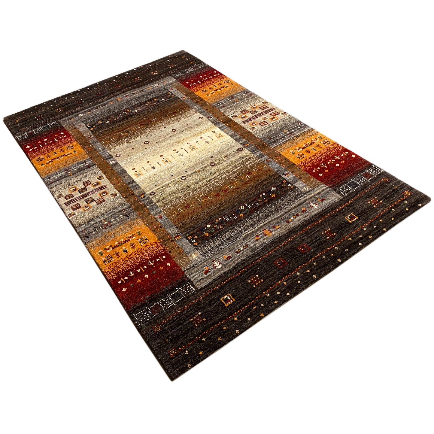 Gabbeh Teppich Braun 201x137 cm - German Carpet Shop