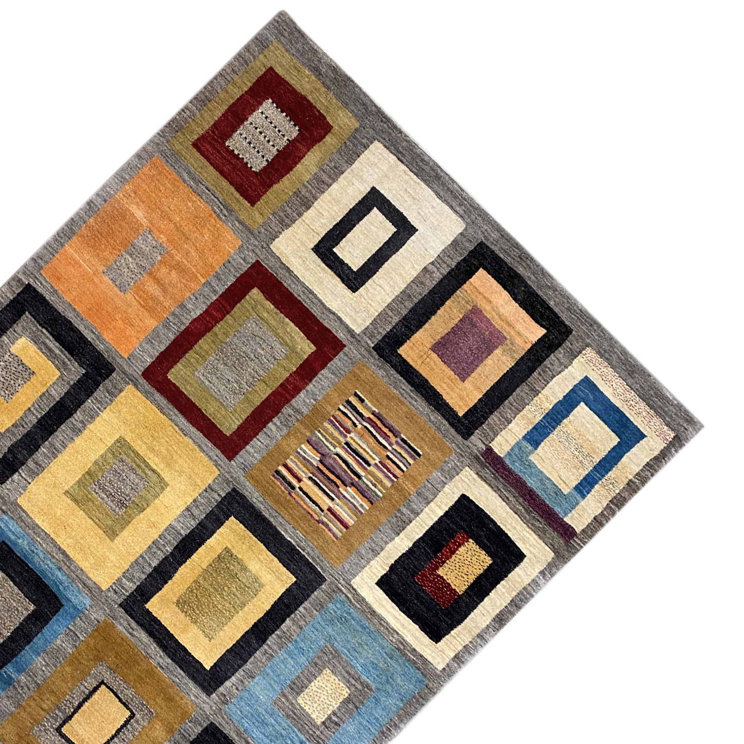 Gabbeh Exklusiver Teppich Grau 300x195 cm - German Carpet Shop