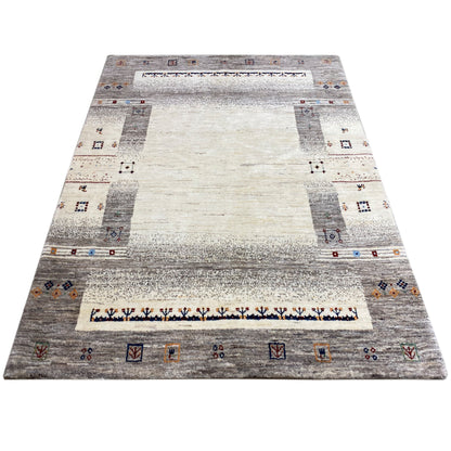 Gabbeh Teppich Beige/Grau 197x145 cm - German Carpet Shop