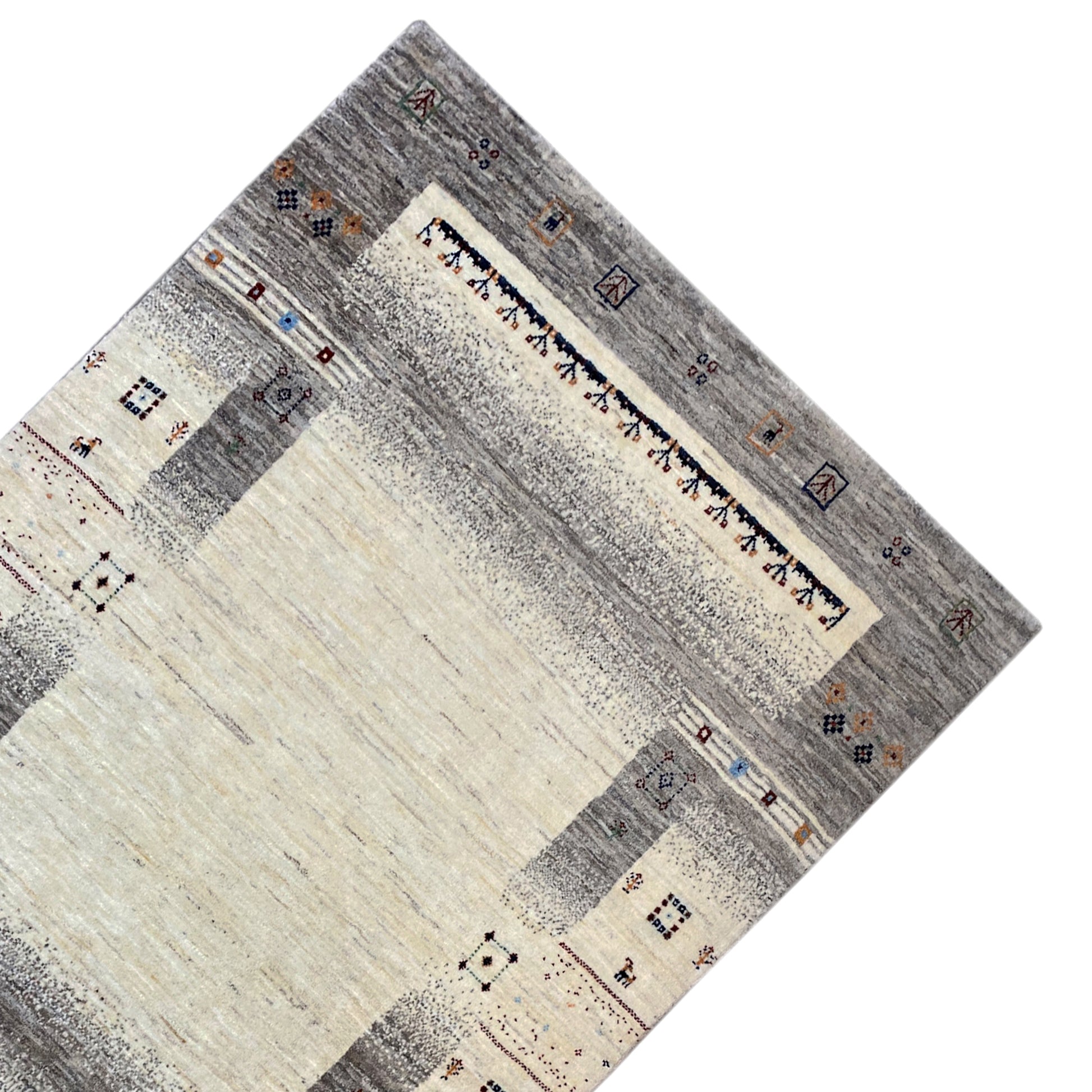 Gabbeh Teppich Beige/Grau 197x145 cm - German Carpet Shop
