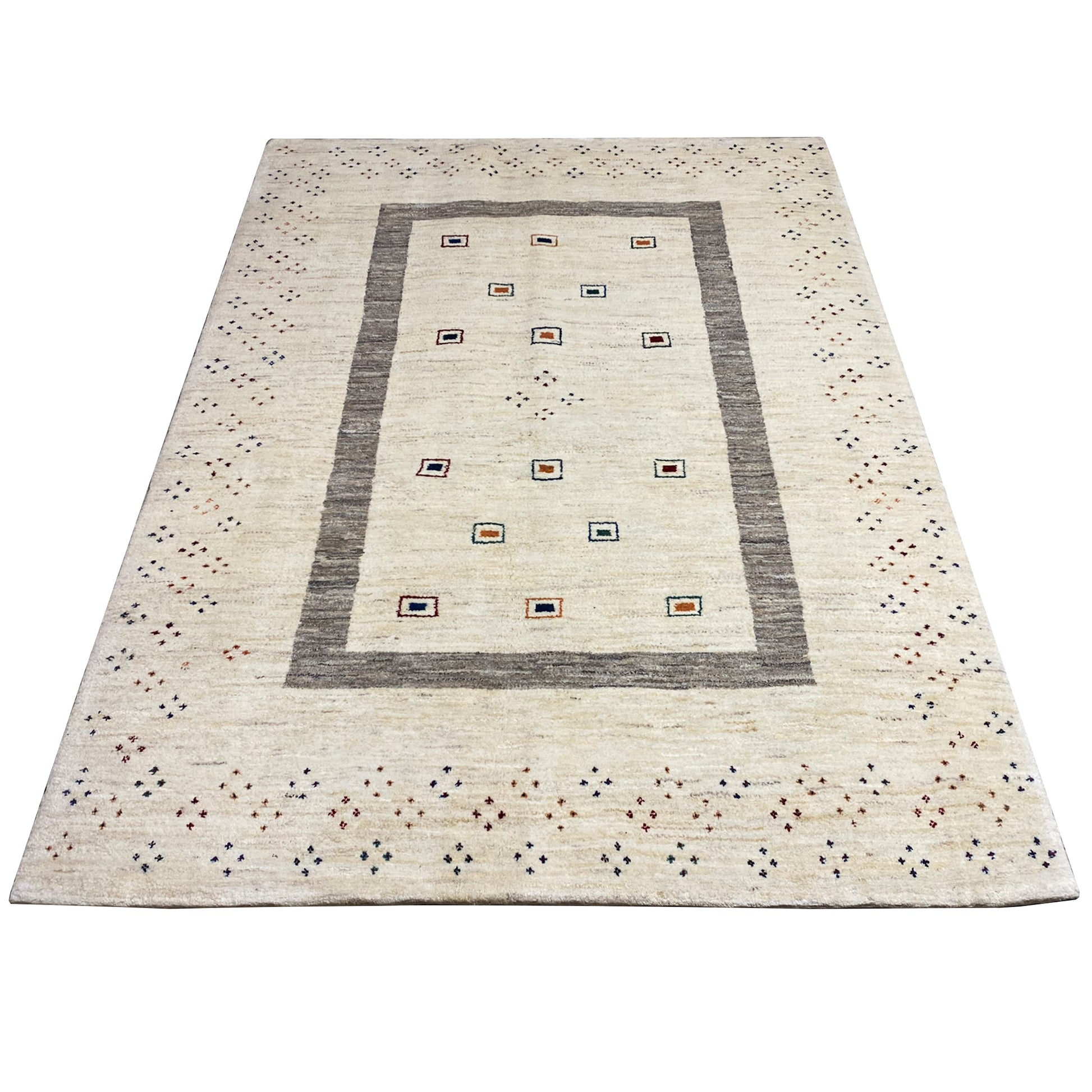 Gabbeh Teppich Beige 206x148 cm - German Carpet Shop