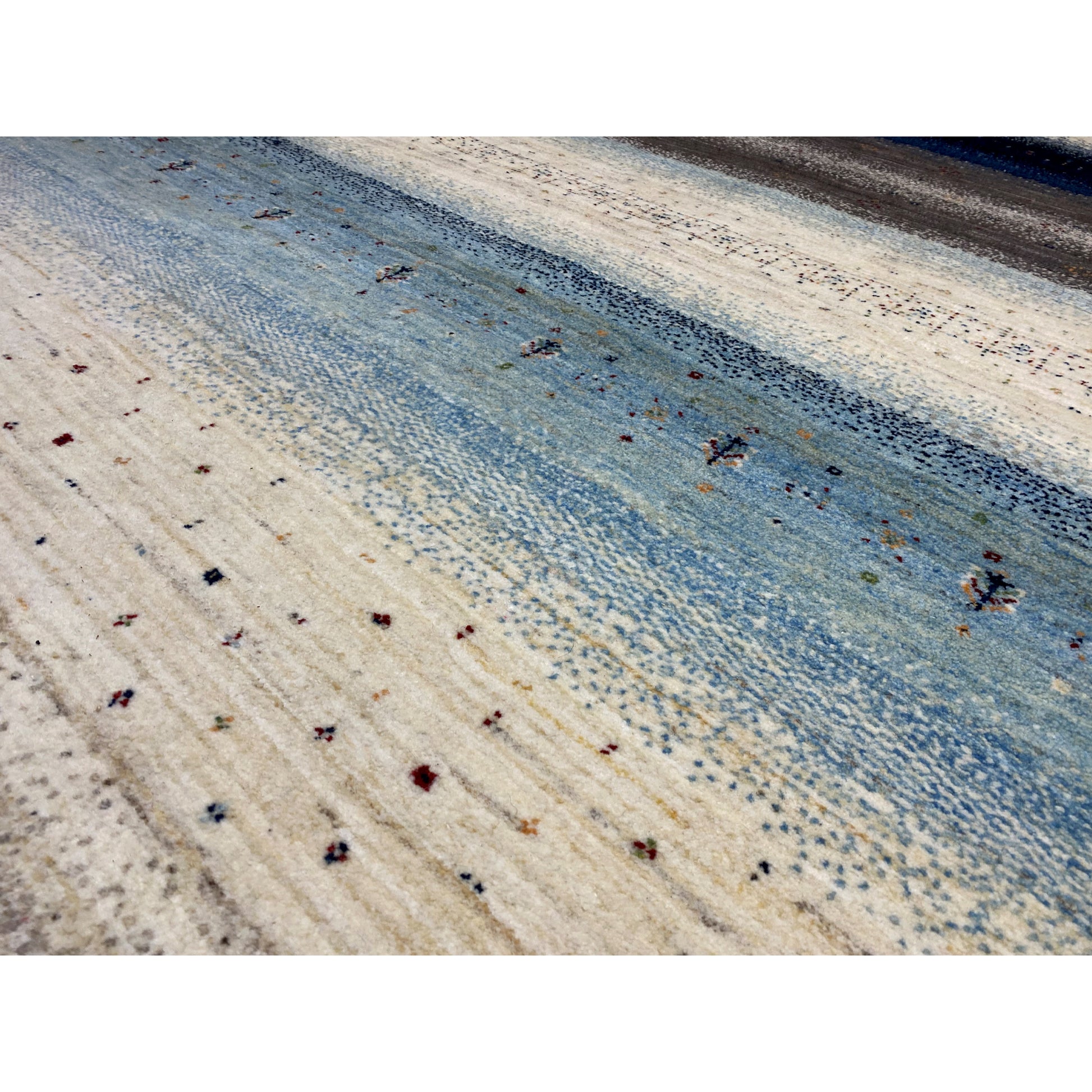 Gabbeh Exklusiver Teppich Blau/Grau 299x196 cm - German Carpet Shop