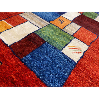 Roter Gabbeh Teppich Läufer 200x81 cm - German Carpet Shop