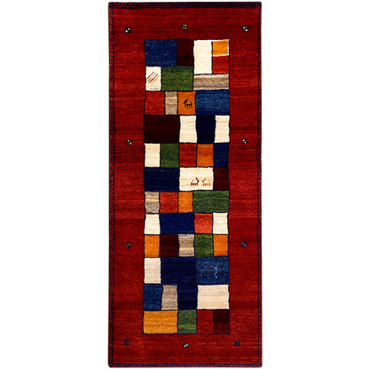 Roter Gabbeh Teppich Läufer 200x81 cm - German Carpet Shop