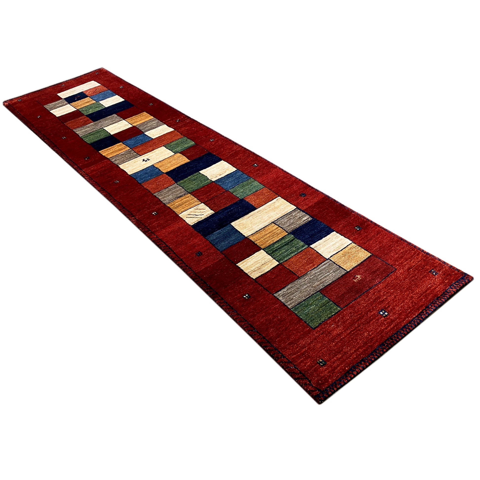 Roter Gabbeh Teppich Läufer 301x78 cm - German Carpet Shop