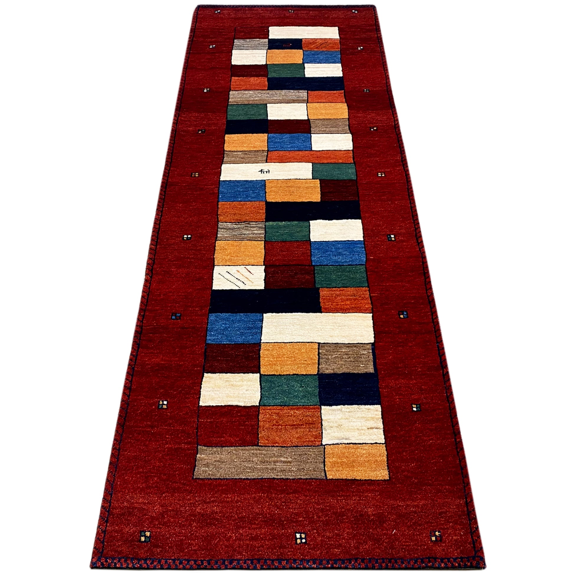 Roter Gabbeh Teppich Läufer 242x81 cm - German Carpet Shop